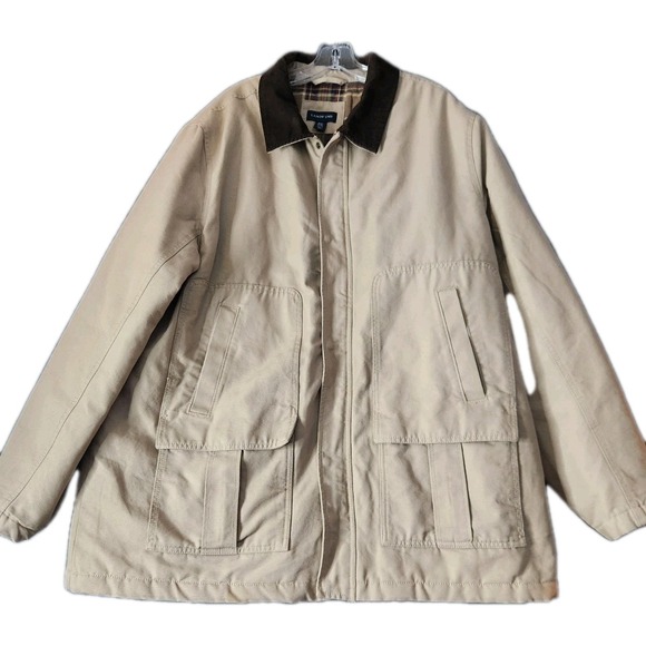 LL Bean Chore Coat Barn Jacket XXL Canvas Quilted‎ Flannel Lined Corduroy Trim